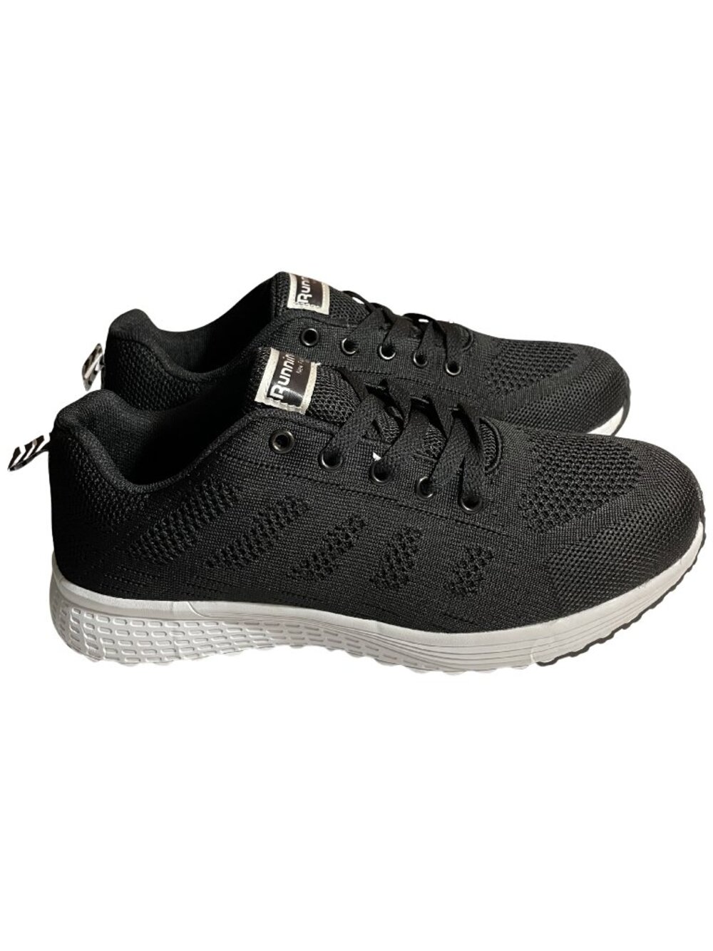 Women's Black Knit Athletic Sneakers Lightweight Running Shoes Comfort